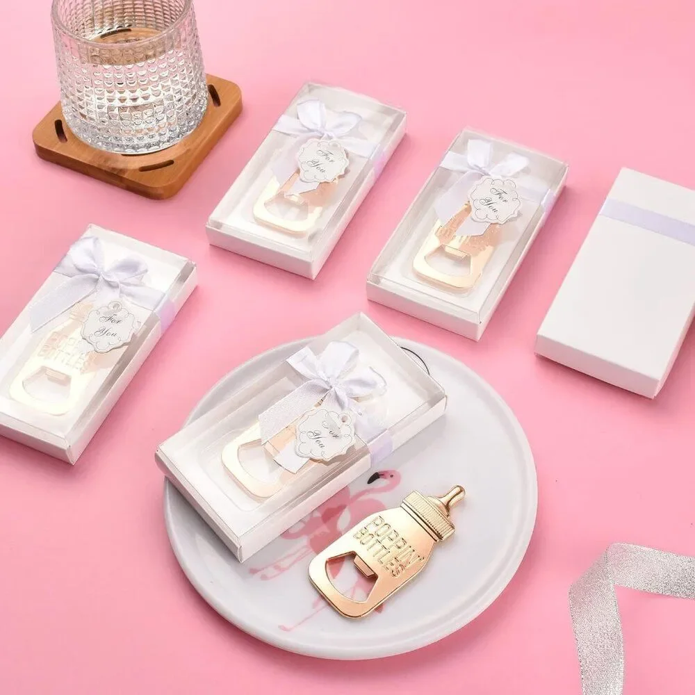 Set of 24 Boxed 'Poppin Bottles' Gold Bottle Opener‎s Baby Shower Gifts Favors